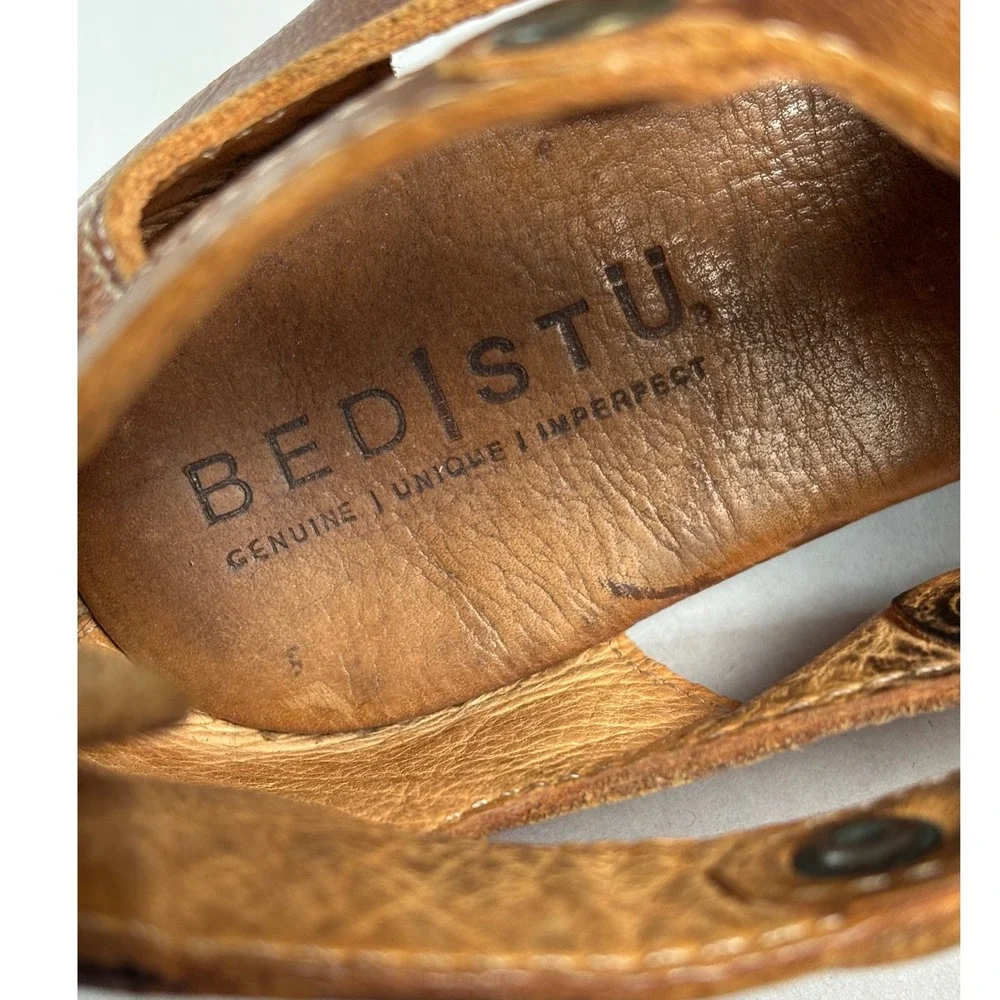 Bed Stu Womens Brown Soto Leather Sandals Size 6 Boho Gladiator Rustic Flats - Picture 9 of 12